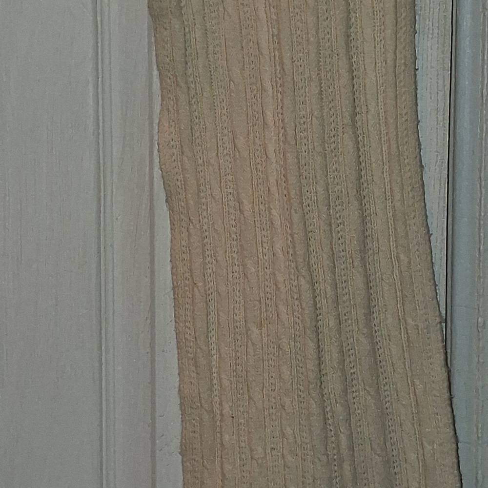 Cream Ribbed Knit Scarf - Picture 4 of 5